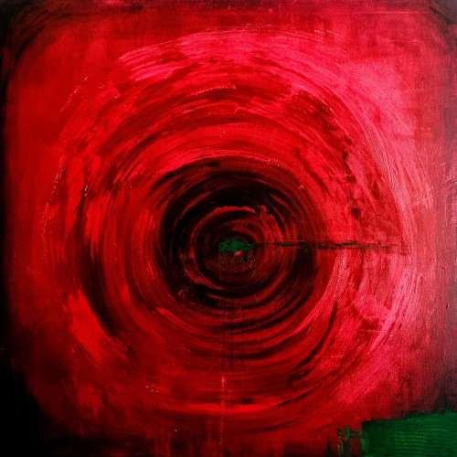 Obraz "CIRCLE RED" akryl na płótnie 100x100cm
