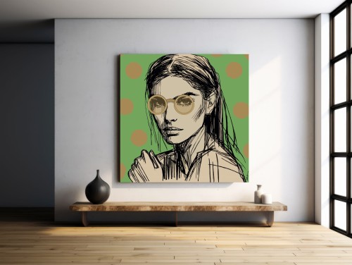 WOMAN WITH GLASSES - GREEN
