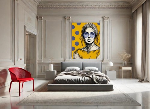 WOMAN WITH GLASSES - yellow