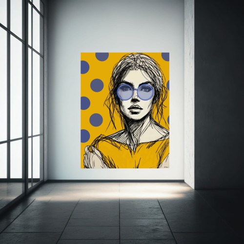 WOMAN WITH GLASSES - yellow