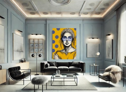 WOMAN WITH GLASSES - yellow