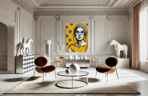 WOMAN WITH GLASSES - yellow