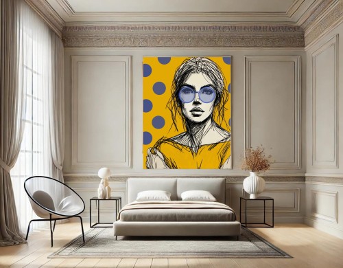 WOMAN WITH GLASSES - yellow