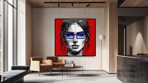 WOMAN WITH GLASSES - RED