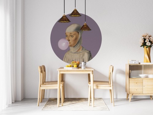 DOTS KOBIETA Z GUMĄ BALONOWĄ FIOLET WNĘTRZE