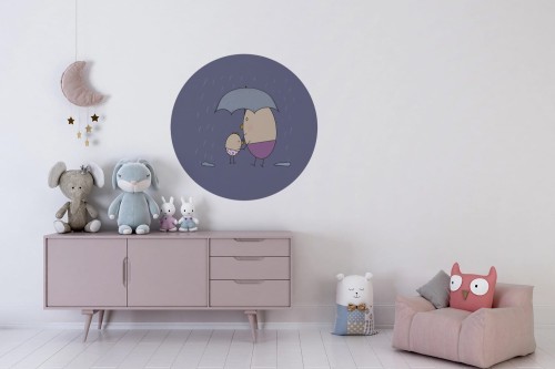 Mural DOTS - Pan Jajko i Spacer w Deszczu