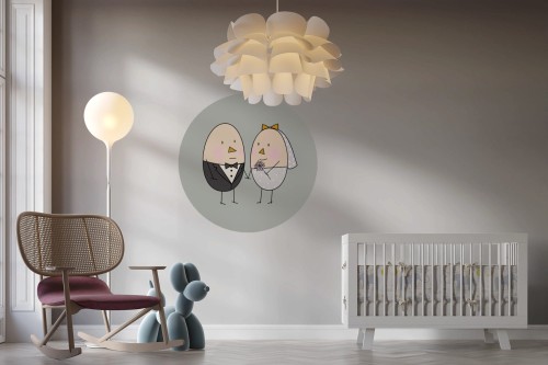 Mural DOTS - Pan i Pani Jajko biorą ślub