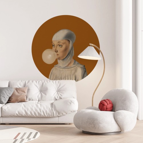Mural DOTS - Kobieta z Gumą Balonową PUMPKIN