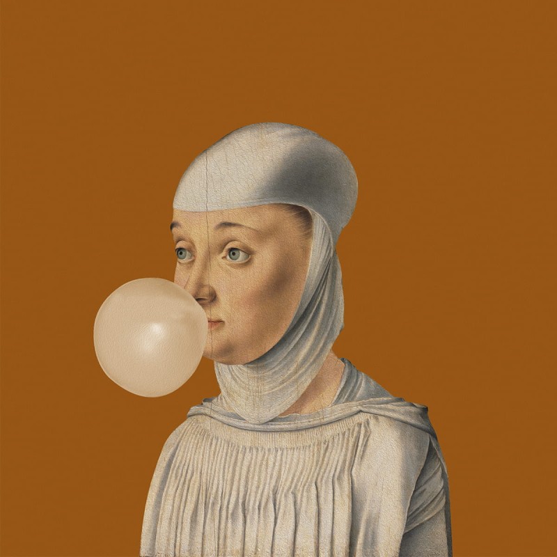 GRAFIKA NA PŁÓTNIE - Kobieta z Gumą Balonową PUMPKIN