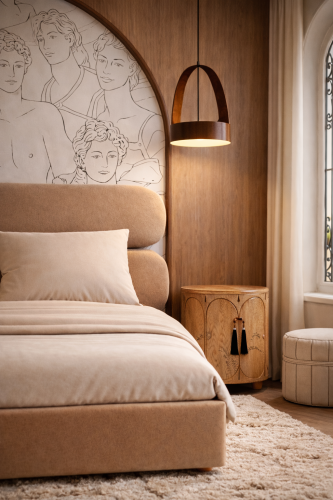 MOU -designerskie łóżko tapicerowane