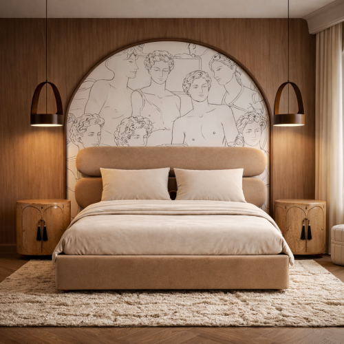 MOU -designerskie łóżko tapicerowane