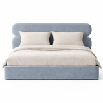 MOU Błękitne - designerskie łóżko tapicerowane