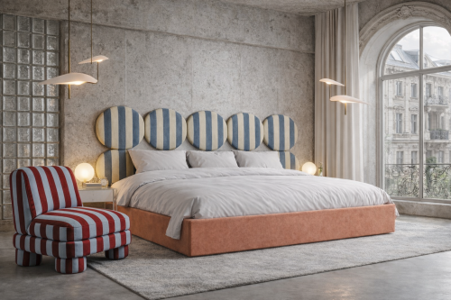 DISSONANCE CIRCLE No.3– designerskie łóżko tapicerowane