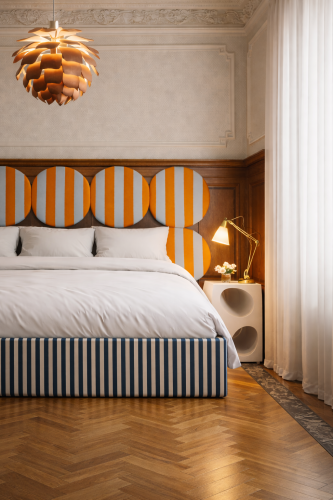 DISSONANCE CIRCLE No.5– designerskie łóżko tapicerowane