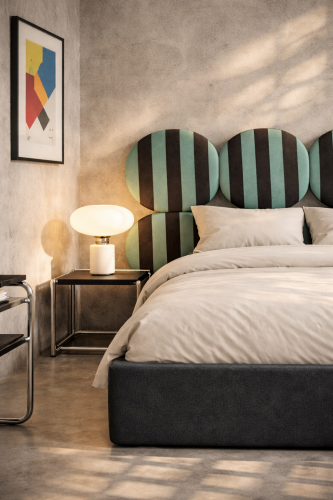 DISSONANCE CIRCLE No.8– designerskie łóżko tapicerowane