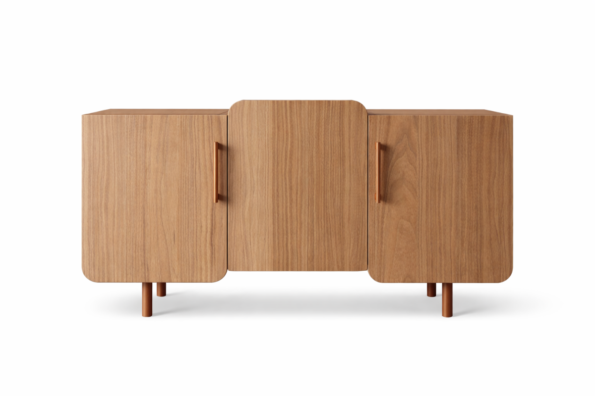 Designerska komoda w okleinie orzechowej No.1