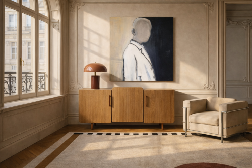 Designerska komoda w okleinie orzechowej No.1