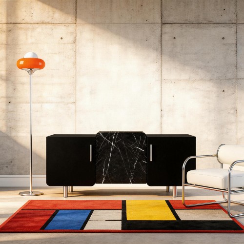 Designerska komoda w okleinie czarnej i marmurowej No.2