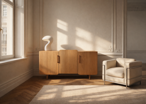 Designerska komoda w okleinie orzechowej No.1