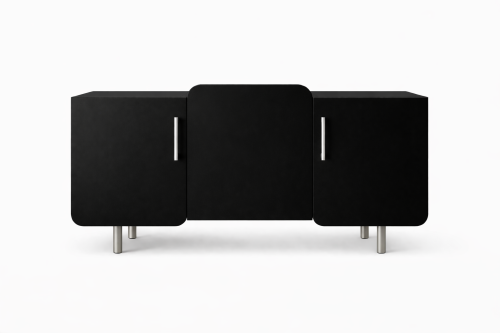 Designerska komoda w okleinie czarnej ze stalą NO.4