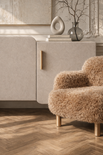 Designerska komoda w okleinie kaszmir z miedzią No.6