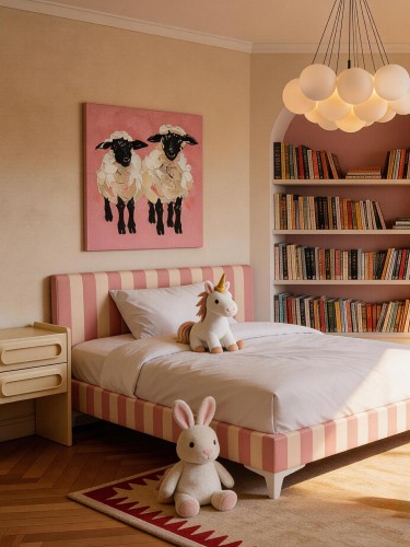 CANDY STRIPES — łóżko dziecięce w pastelowe pasy