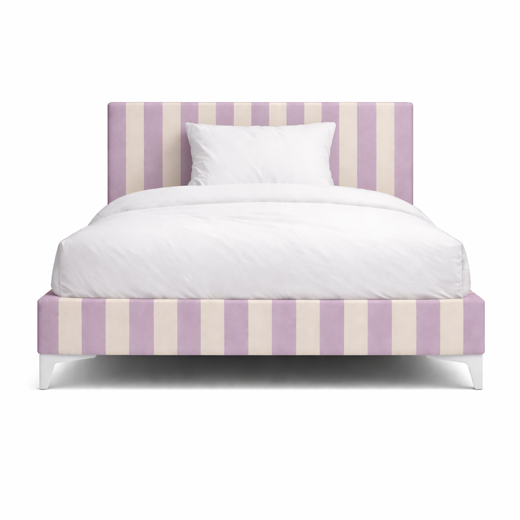 CANDY STRIPES LILAC — łóżko dziecięce w liliowe pasy   