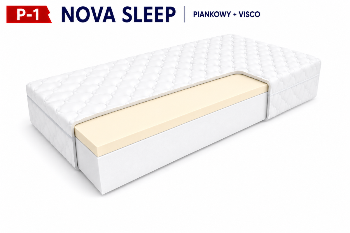 Materac piankowy P-1 NOVA SLEEP z pianką VISCO 