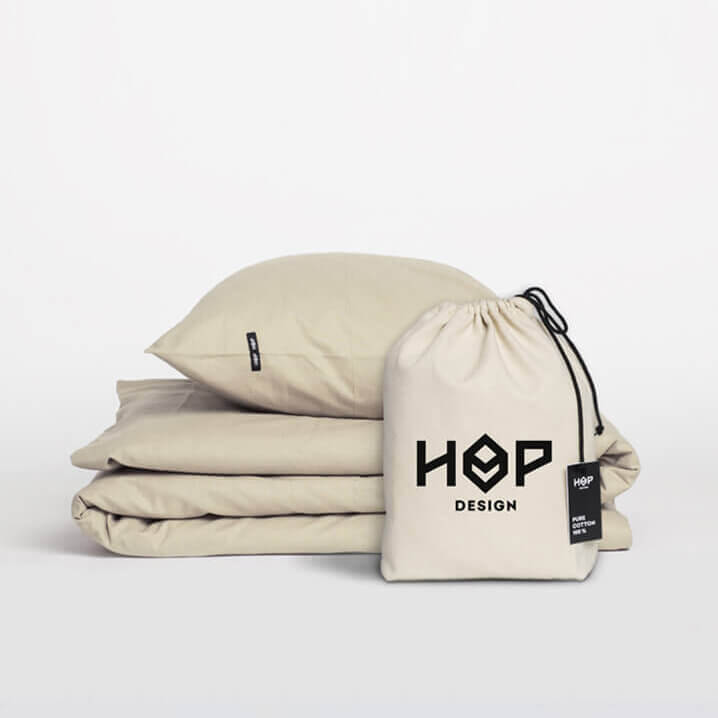 Pościel bawełniana PURE – lniany naturalny | 100% bawełna | HOP DESIGN 