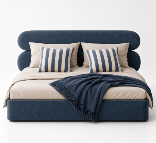 Poszewka dekoracyjna DISSONANCE kremowy/denim