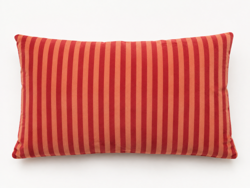 Poduszka dekoracyjna DISSONANCE paski czerwony/łososiowy