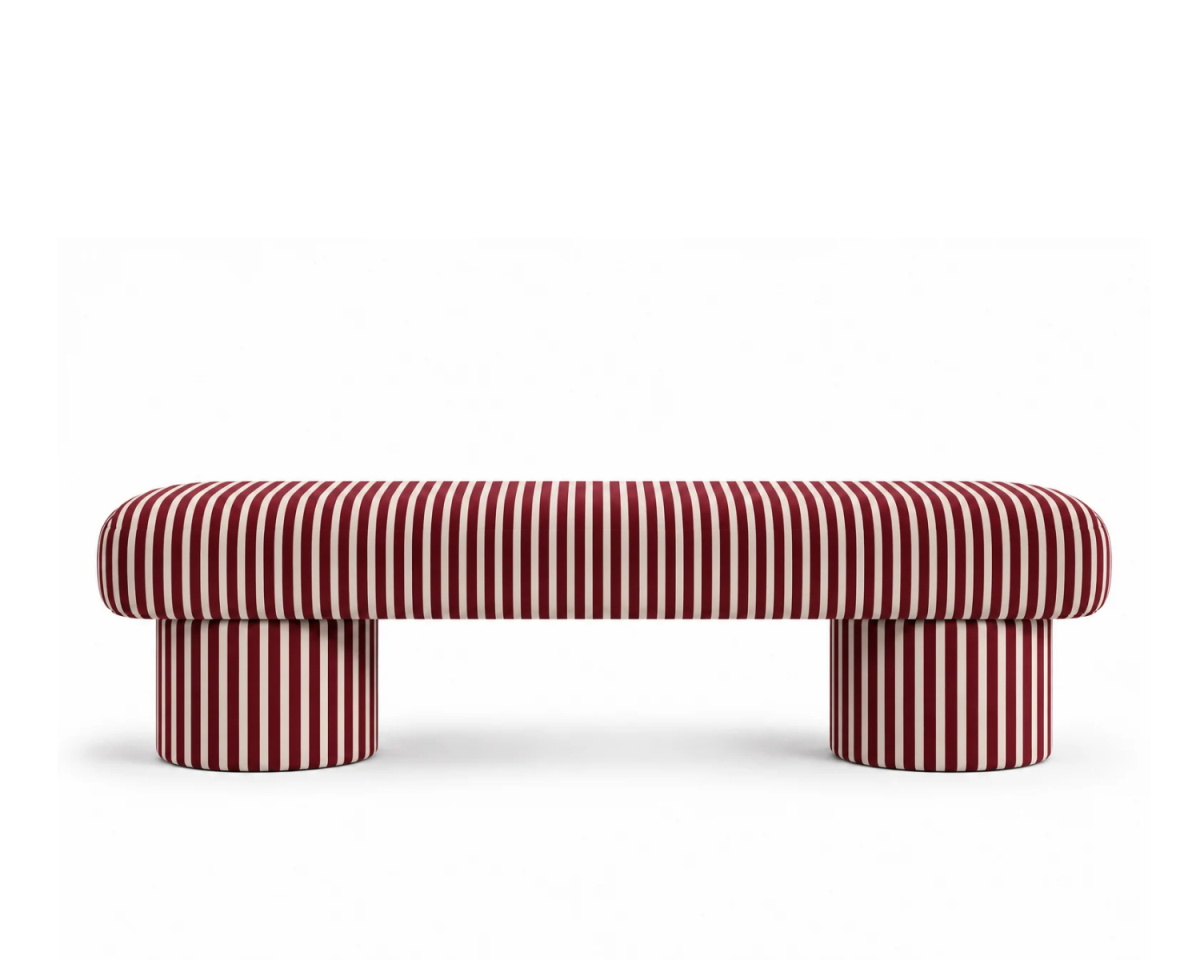ŁAWKA tapicerowana COUTURE bordo/krem 