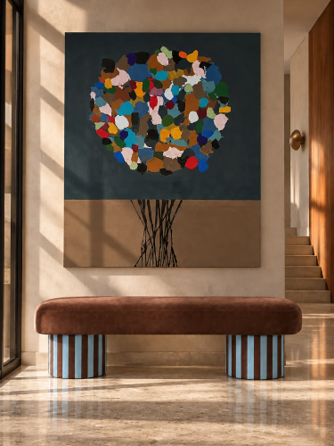 ABSTRACT FLORA No. 2 – oryginalny obraz abstrakcyjny 100 × 120 cm | Katarzyna Jasyk