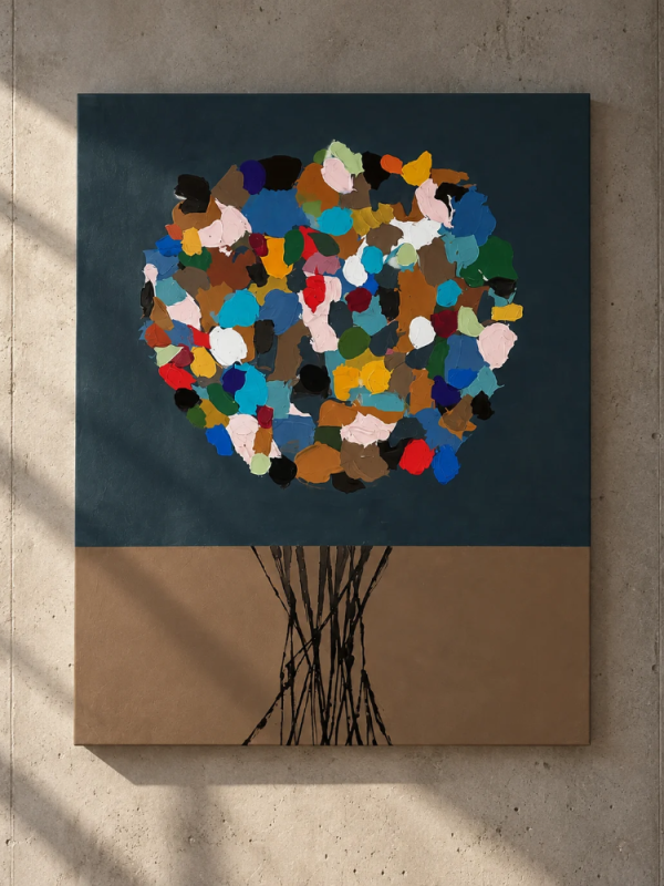ABSTRACT FLORA No. 2 – oryginalny obraz abstrakcyjny 100 × 120 cm | Katarzyna Jasyk