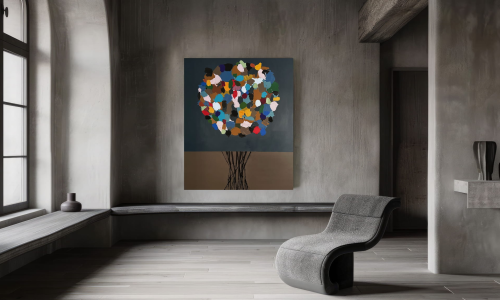 ABSTRACT FLORA No. 2 – oryginalny obraz abstrakcyjny 100 × 120 cm | Katarzyna Jasyk