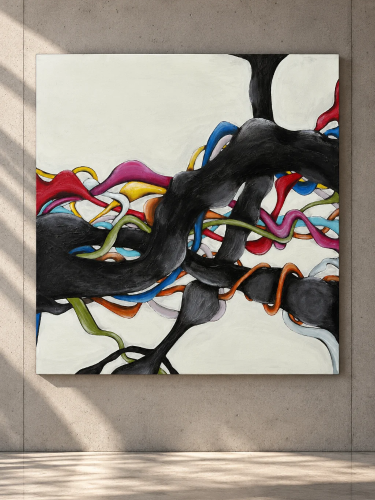 TREE OF LIFE – oryginalny obraz abstrakcyjny 120 × 120 cm | Katarzyna Jasyk