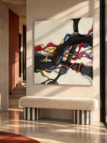 TREE OF LIFE – oryginalny obraz abstrakcyjny 120 × 120 cm | Katarzyna Jasyk
