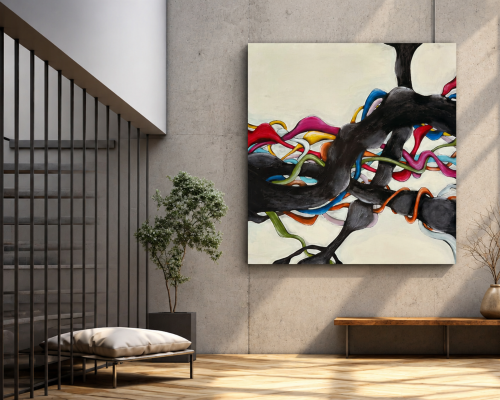 TREE OF LIFE – oryginalny obraz abstrakcyjny 120 × 120 cm | Katarzyna Jasyk