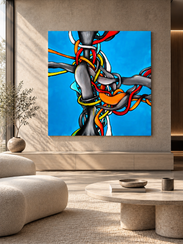 TREE OF BLUE – obraz abstrakcyjny 100 × 100