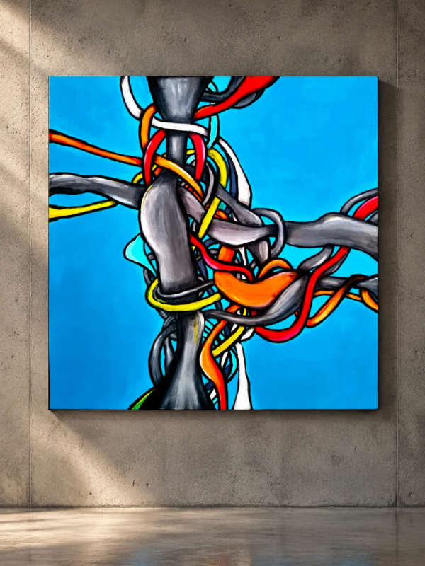 TREE OF BLUE – obraz abstrakcyjny 100 × 100