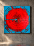 CIRCLE BLUE – obraz abstrakcyjny 100×100 
