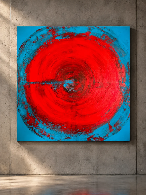 CIRCLE BLUE – obraz abstrakcyjny 100×100