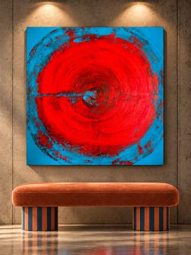 CIRCLE BLUE – obraz abstrakcyjny 100×100
