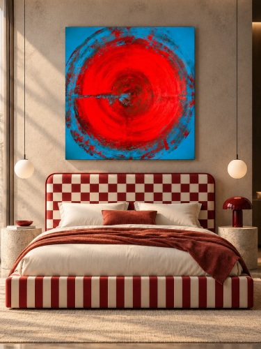 CIRCLE BLUE – obraz abstrakcyjny 100×100