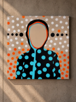 IN POINT – obraz ręcznie malowany 100 × 100 cm | Katarzyna Jasyk