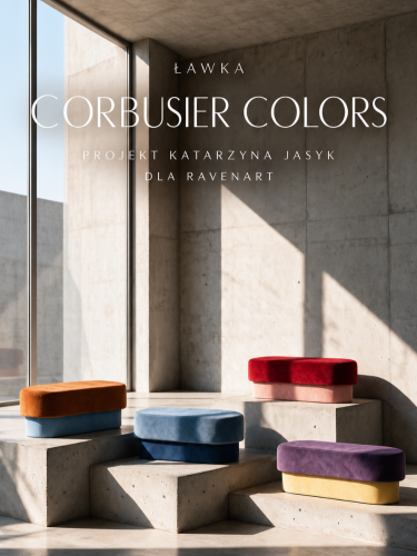 ławka LE CORBUSIER COLORS - designerska ławka tapicerowana