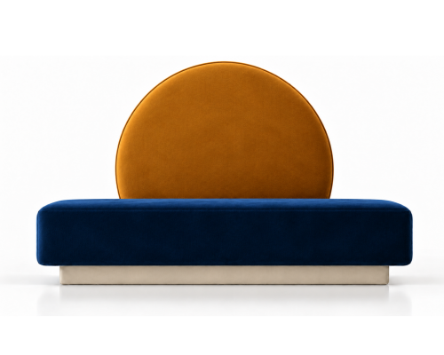 Designerska sofa LE CORBUSIER COLORS No. 2 z okrągłym oparciem – projekt Katarzyny Jasyk dla Ravenart.