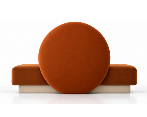 Designerska sofa LE CORBUSIER COLORS No. 2 z okrągłym oparciem – projekt Katarzyny Jasyk dla Ravenart.