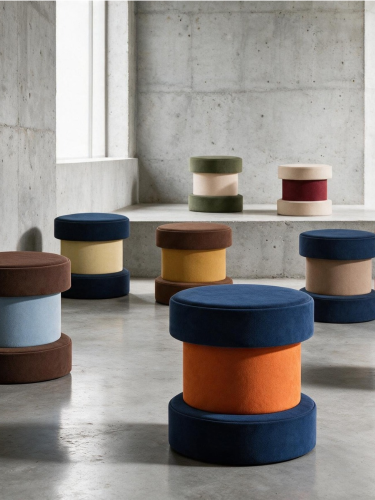 Stołek LE CORBUSIER COLORS - puf tapicerowany