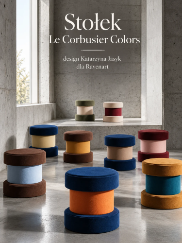 Stołek LE CORBUSIER COLORS - puf tapicerowany